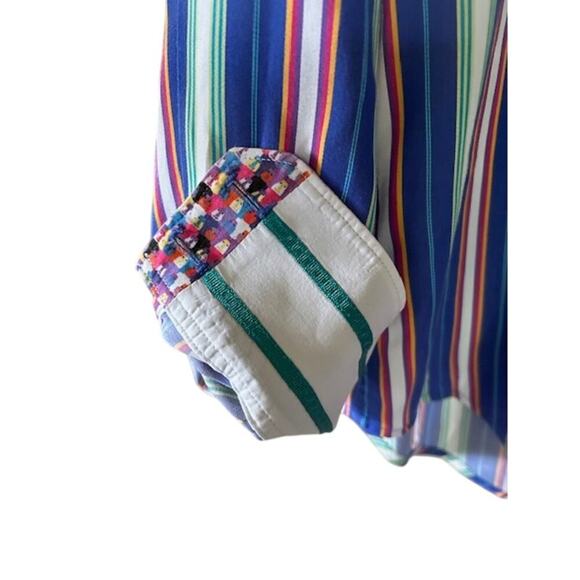 Robert Graham X Collection Tailored Fit Multi Stripe Shirt Size M - Picture 7 of 9
